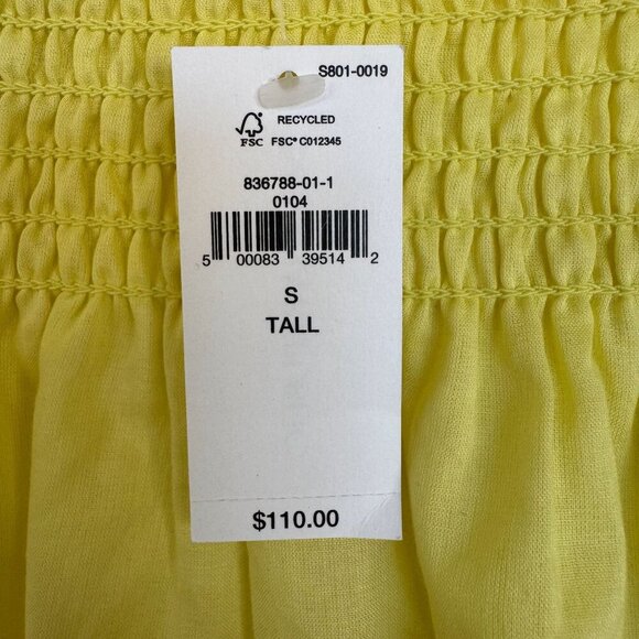 Banana Republic Yellow Ramie Gauze Twist Front Long Ballon Sleeve Peplum Blouse - Picture 14 of 17